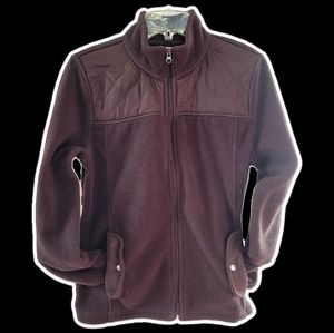 Womens Debbie Morgan Med brown fleece LS zip up jacket
